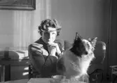 Greta Olsson med hunden
