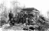 Utflykt till skogsarbetarkoja på 1910-talet.