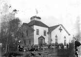 Ordenshuset i Hå, sångkören på taket. Foto vid invigningen 1905.