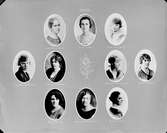 Tio kvinnoporträtt från tio familjer samlade på en bild

