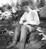 Kungsbäck.  Repetitionsövningen börjar. 12 augusti 1950.



