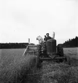 Skördetröska i Valbo. Augusti 1950



