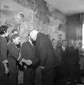 Elon Andersson landshövdingsskifte, festligheter på
länsstyrelsen. 15 september 1950.


