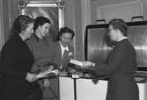 Konferens på Stadshuset. Hushållningssälskapet med bl.a nye landshövdingen som gäst.  28 november 1950.



