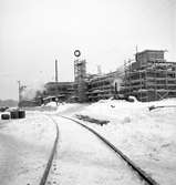 Åshammars bultfabrik. Exteriör av nybygge. 3 februari 1951.
