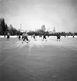 Bandymatch på Kastvallen, Bomhus. 4 februari 1951.
