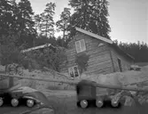 Brämsand, hus som rasat sönder. 7 juli 1951.