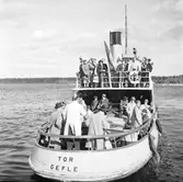 Reklammän från Stockholm på rundtur i Gävlefjärden, den 31 maj 1950