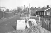 Nybyggen. Reportage för Arbetarbladet. April 1943.
Porslinsfabriken Gefle Porslin i bakgrunden, Södertull till vänster

