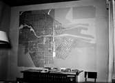 Wranér S. H., Stadsarkitekt. Plankarta över Gävle med omnejd samt en modell. År 1939





