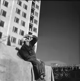 År 1957. Höghus på Timmermansgatan-Södra Kungsgatan, Gävle.