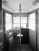 Gefle Stads Spårvägar. Interiör av en förarhytt.