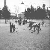 Den 23 januari 1957. Lekplats på Kristinaplan, Gävle.