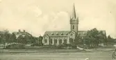 Ett tidigt foto av Borgholms kyrka.
