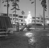 Julgran någonstans på Sätra, Gavlegårdarna AB. Den 12 januari 1973

