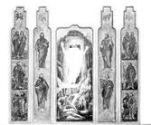 Staffans Kyrka. Ritad av Knut Nordensjköld invigd 1932 av ärkebiskopen Erling Eidem. Staffans Församling bildades 1916. Gudstjänsterna hölls före i Staffans Hus.
