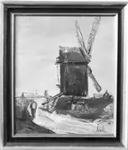 Tavla  föreställande en väderkvarn. Maj 1940

