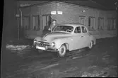 Skodas nya bilmodell. 14 november 1952. Norra Gatan / Norra Rådmansgatan vid GDG-macken