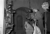 Filminspelning i Heliga Trefaldighets Kyrkan.                  8 september 1953.