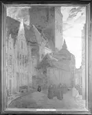 Tavla från Brügge av Pelle Swedlund, född i Gävle 1865 och dog i Gävle 13 februari 1947



