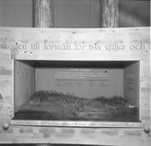 Utställning om skogen, modell av Kratte Masugn till utställningen sommaren 1946 vid Travbanan och Folkparken. med anledning av Gävle stads 500-årsjubileum

