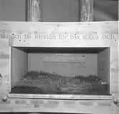 Utställning om skogen, modell av Kratte Masugn till utställningen sommaren 1946 vid Travbanan och Folkparken. med anledning av Gävle stads 500-årsjubileum

