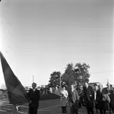 Arbetartåget.  Första maj-demonstration 1948. Arbetarbladet.