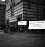 Reportage för Gefle Dagblad. Stadsfullmäktigeval 1938 på Brynässkolan

