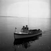 År 1938. Norrlandsregattan. Motorbåt. Reportage för Gefle Dagblad.