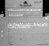 Telegram, Korsnäsverken, 28 januari 1946.