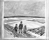 Tavla av konstnär Nils Söderberg fotograferad på museet. Mars 1946.