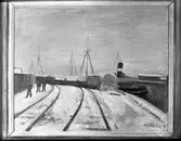 Tavla av konstnär Nils Söderberg på museet. Mars 1946.