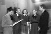 Radiostudions amerikautsändning 3-årsjubileum. 26 mars 1949. Reportage för Norrlands-Posten.