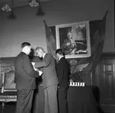 S.J - Statens Järnvägar medaljutdelning. 1 april 1949. Reportage för Gefle Dagblad.