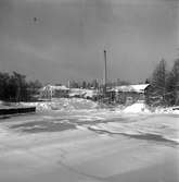 Gävle Manufaktur Svanen, Strömsbro i vinterskrud. 15 januari 1950.
