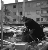 Tekniska Gymnasiet inmurning av dokument. 25 april 1949.