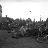 Korporationsskjutning, skjuttävling för lag. 26 maj 1949. Reportage för Gefle Dagblad.