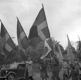 Folknykterhetens dag. Demonstrationståg till Boulognerskogen. År 1949. Reportage för Gefle Dagblad.
