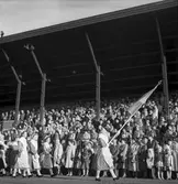 Svenska Flaggans Dag festligheter på Strömvallen. 6 juni 1949.