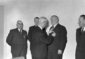 Postkontor medaljutdelning i lunchrummet. 15 november 1949.