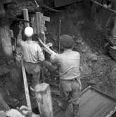 Dammbron i Stadsträdgården under arbete. 1946.