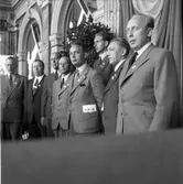 Nationella Hemgårdskonferens i stadhuset Gävle. 1947. Reportage för Arbetarbladet.