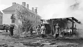 Eldsvåda på Brändströmsgatan i Gävle. Maj 1947.
