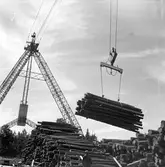 Linbana vid Korsnäs fabrik. 27 augusti 1947. Nordströms Linbanor AB, Vasagatan 16, Stockholm.