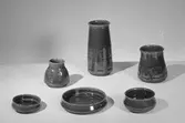 Prydnadsföremål, vas och skål. Den 16 januari 1962
Bobergs Fajansfabrik AB.
