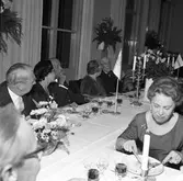 Middag i Föreningshuset. Verkställande direktör Erik Wilhelm Eriksson slutar. Korsnäs AB