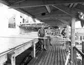 Plankmatta på Kopparfors Bolag. Hammarby, Norrsundet och Åmot.  Den 28 juli 1944. Kopparfors grundades 1854 under namnet Kopparbergs och Hofors Sågverksbolag. Aktiebolag 1855 och Kopparfors AB från 1937.