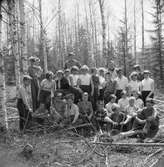 En grupp ungdom i skogsmiljö