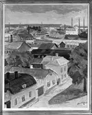 Tavla av Bertil Lundqvist. Fotografi av tavla för fröken Lindeberg. April 1946.