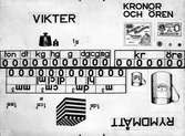 Planch över rymdmått, vikter, kronor och ören. 12 april 1946.  Skriv- & Ritboksaktiebolaget.